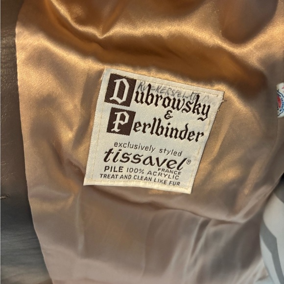 Vintage 70s Dubrowsky & Perlbinder Faux Fur Coat Brown Mid-Length NYC Designer - Picture 4 of 8